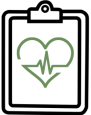 Clipboard heartbeat icon